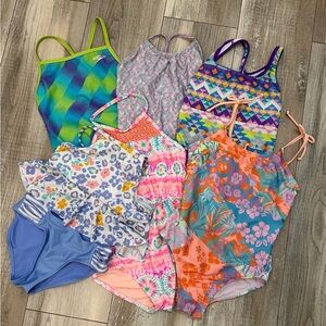 SET of 6 girls swimsuits. Excellent condition! Size 7/8
